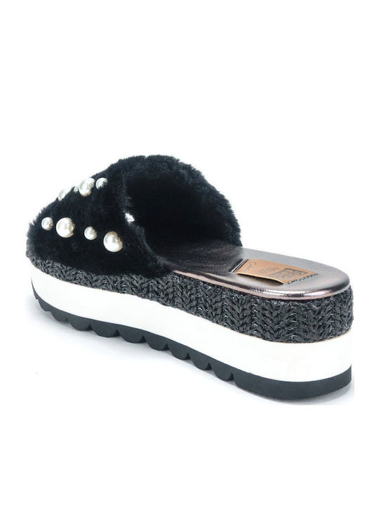 Women's Flat Sandals Flatforms in Black Color