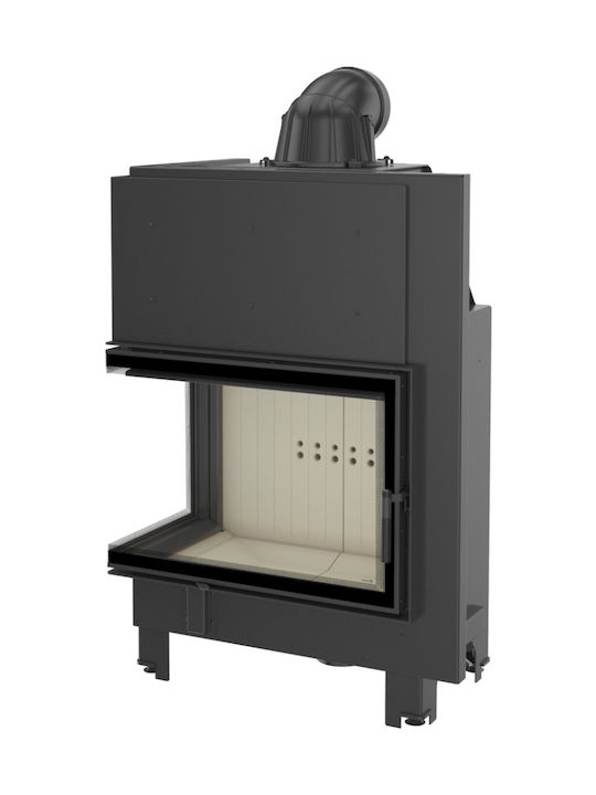 Kratki MBA L BS Kaminofen Holz 17kW Linke Ecke mit einer zu öffnenden Tür