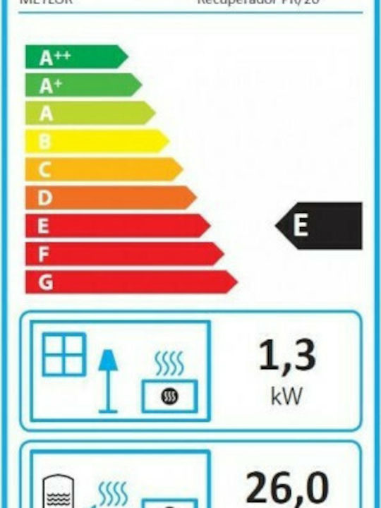 Metlor PR 20 Ενεργειακό Τζάκι Ξύλου Καλοριφέρ 27.3kW Ίσιο με Ανοιγόμενη Πόρτα Ανοιχτού Δοχείου