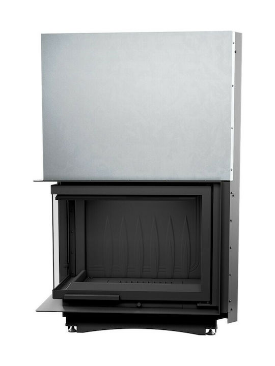 Kratki Amelia L BS Guillotine Kaminofen Holz 21kW Linke Ecke mit Schiebetür