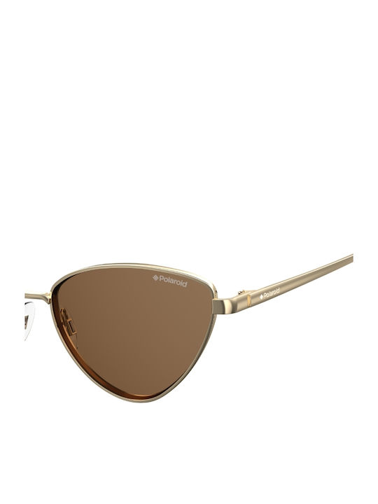 Polaroid Women's Sunglasses with Gold Metal Frame and Brown Polarized Lenses PLD 6071/S/X J5G/SP