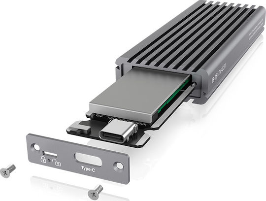 Icy Box Θήκη για Σκληρό Δίσκο M.2 PCI Express NVME με σύνδεση USB 3.1 Type-C σε Γκρι χρώμα