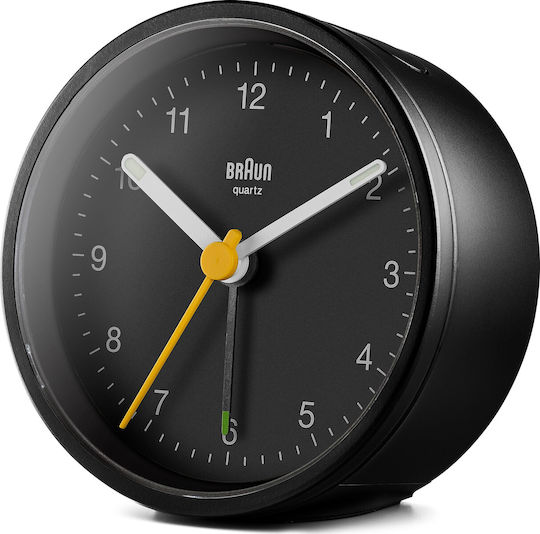 Braun BC12 Silent Tabletop Clock with Indicators with Alarm Clock Black BC12