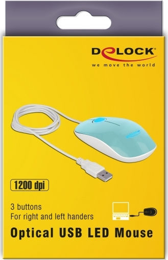 DeLock 12538 Ενσύρματο Ποντίκι Τιρκουάζ
