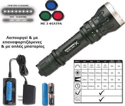 Alpin Flashlight LED IPX4 with Maximum Brightness 160lm TM-02R