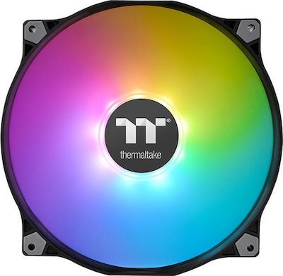 Thermaltake Pure 20 ARGB Sync Case Fan TT Premium Gehäuselüfter 200mm mit Verbindung 4-Pin Molex 1Stück Schwarz