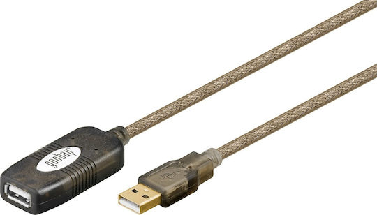 Goobay USB 2.0 Кабел USB-A мъжки - USB-A женски Черен 5м 95439