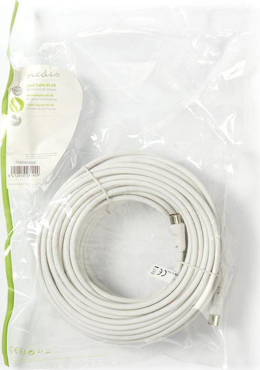 Nedis Antenna Cable Coax male - Coax female White 20m (CSGP40000WT200) 1pcs