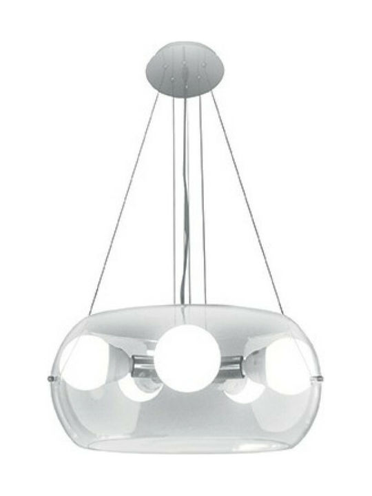 Ideal Lux Audi-10 SP5 Pendant Chandelier for 5 Bulbs E27 Silver