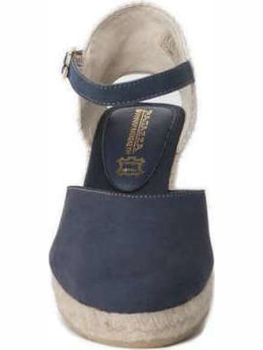 Ragazza Women's Fabric Platform Espadrilles Navy Blue