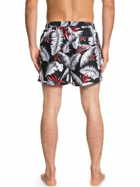 Quiksilver Poolslider Volley 15 Herren Badebekleidung Shorts Schwarz Blumen