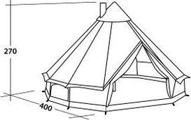 Robens Klondike Winter Camping Tent Teepee Beige for 6 People 400x270x175cm