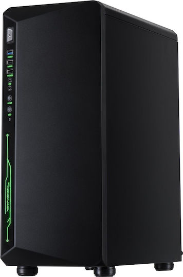 Inter-Tech C-3 SAPHIR Gaming Midi Tower Κουτί Υπολογιστή με Πλαϊνό Παράθυρο και RGB Φωτισμό Μαύρο