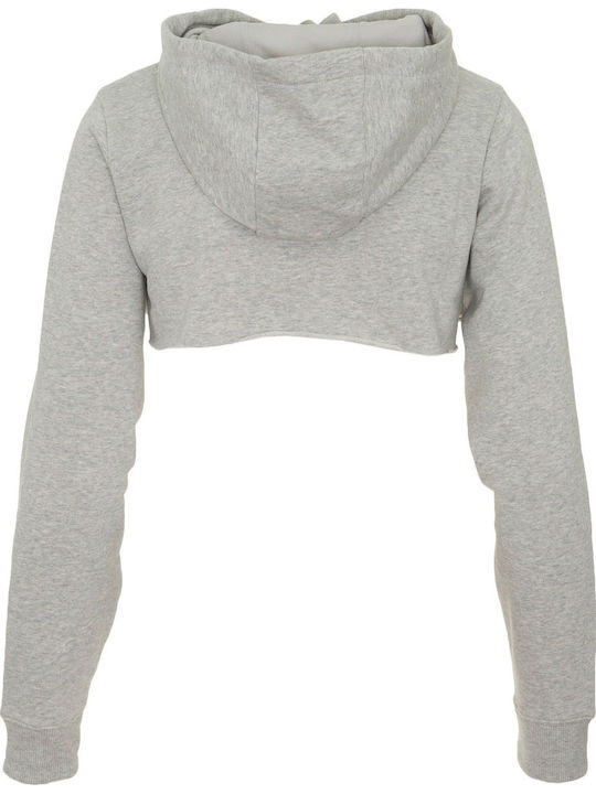 Nelia Cropped Women's Sweatshirt Hooded Gray