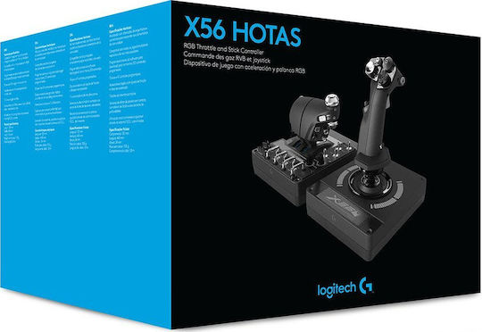 Logitech X56 H.O.T.A.S. Wired Joystick Compatible with PC
