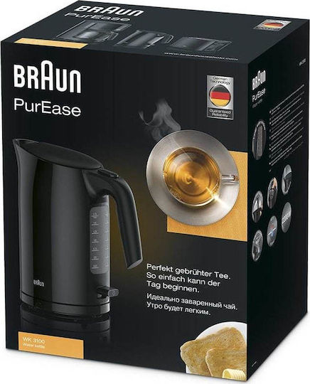 Braun Pureease Βραστήρας 1.7lt 2200W Μαύρος