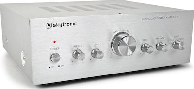 Skytronic Ολοκληρωμένος Ενισχυτής Hi-Fi Stereo Surround Power Amplifier 200W/8Ω Ασημί