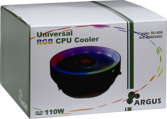 Inter-Tech Argus SU-800 Ψύκτρα Επεξεργαστή για Socket AM4/115x/AM3/AM3+ με RGB Φωτισμό