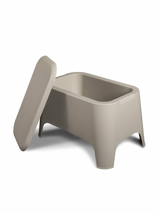 Petra Sitting Room Outdoor Plastic Table Matte Taupe Grey 59x39x36cm