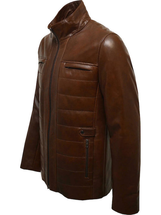 Leather 100 MALE LEATHER BROWN COAT CODE:05-M-SIR (BROWN-ANTIQUE)