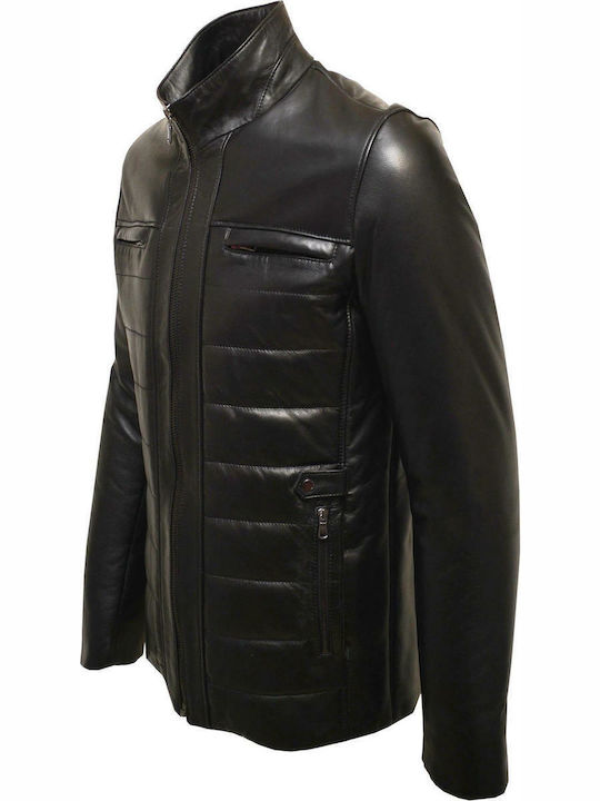 Leather 100 MALE LEATHER COAT COVER CODE:05-M-SIR (BLACK)