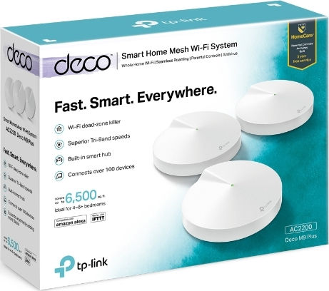 TP-LINK Deco M9 Plus v1 WiFi Mesh Network Access Point Wi‑Fi 5 Dual Band (2.4 & 5GHz) in Triple KIt