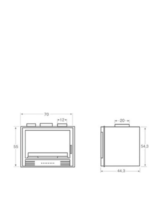 Salgueda Selenic E054 Wood Cassette Fireplace Insert Fan Heater Air Duct Connection with Straight Window 14kW