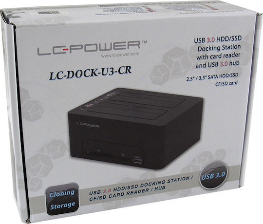 LC-Power Docking Station for 2 Hard Drives SATA 2.5" / 3.5" with Connection USB 3.0 (LC-DOCK-U3-CR)