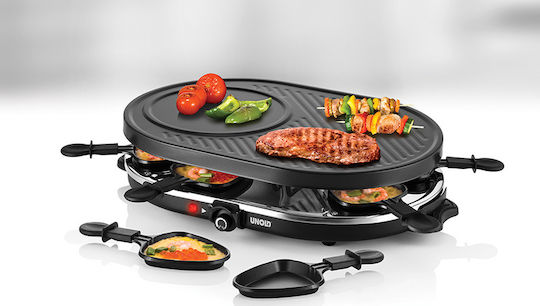 Unold Επιτραπέζια Ηλεκτρική Ψησταριά Raclette Λείας και Αυλακωτής Πλάκας 1200W με Ρυθμιζόμενο Θερμοστάτη