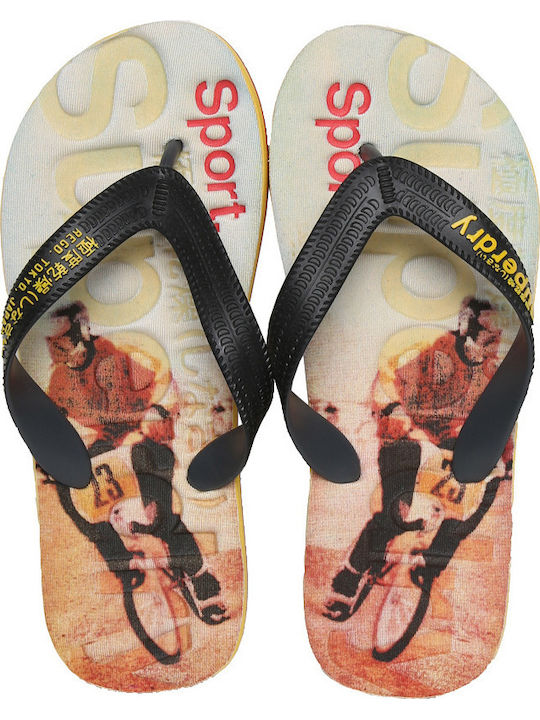 Superdry Vintage Photo Sport Flip Flops σε Μαύρο Χρώμα