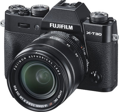 Fujifilm Mirrorless Φωτογραφική Μηχανή X-T30 Crop Frame Kit (XF 18-55mm F2.8-4 R LM OIS) Black