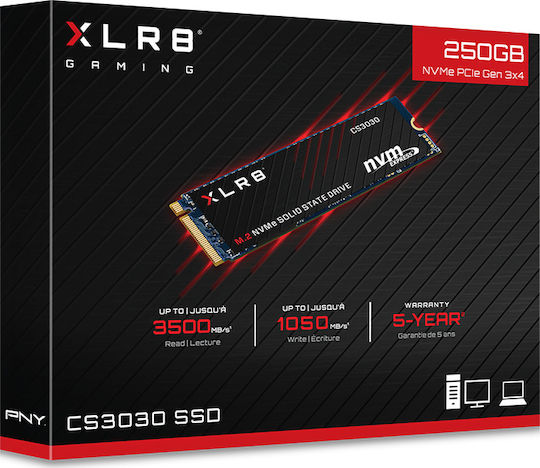 PNY CS3030 SSD 250GB Тип M.2 С Връзка PCI Express 3.0 M280CS3030-250-RB