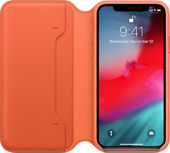 Apple Leather Folio Buchen Sie Leder Koralle (iPhone X / Xs)