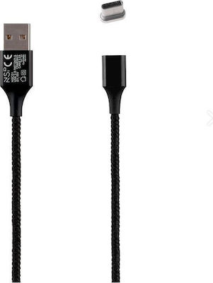 Geflochten / Magnetisch USB 2.0 auf Micro-USB-Kabel Schwarz 1m 1Stück