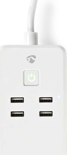 Nedis Smart Power Strip 3 Positions with 4 USB-A and Switch