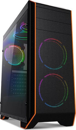 Supercase Thor TH06A Геймърско бюро Midi Tower Компютърна кутия със страничен прозорец Черен