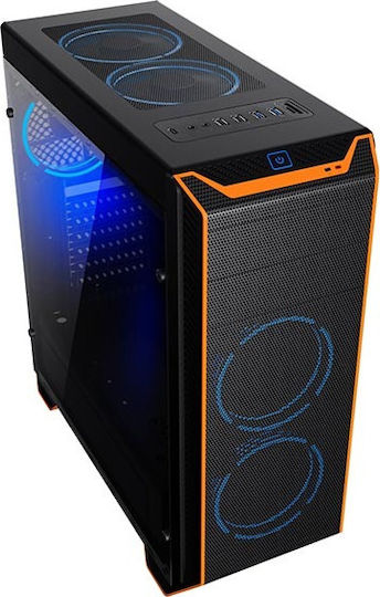 Supercase Thor TH06A Геймърско бюро Midi Tower Компютърна кутия със страничен прозорец Черен