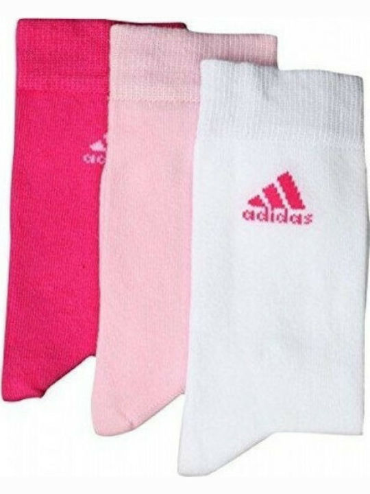 Adidas Αθλητικές Παιδικές Κάλτσες Μακριές για Κορίτσι Ροζ 3 Ζευγάρια