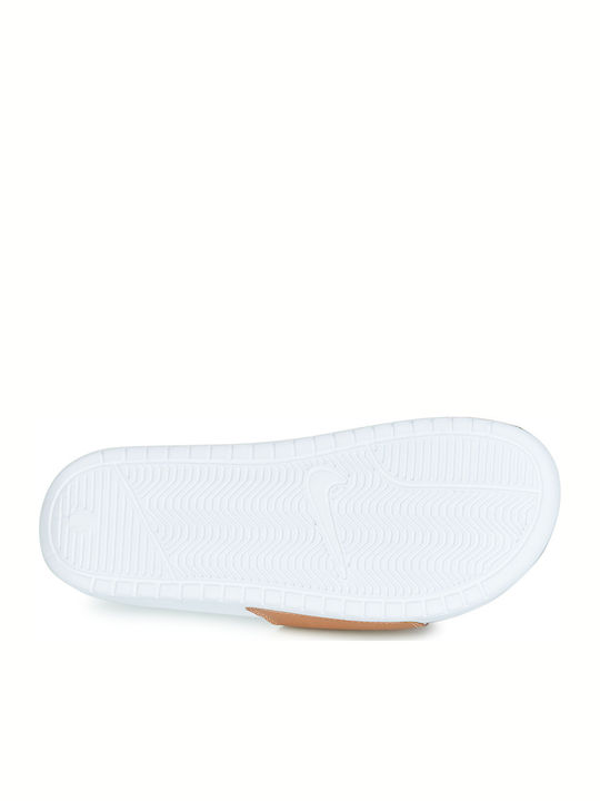 Benassi Metallic Women's Slides Gold