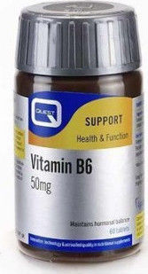 Quest Vitamin B6 Vitamin für die Gesundheit des Nervensystems 50mg 60 Registerkarten