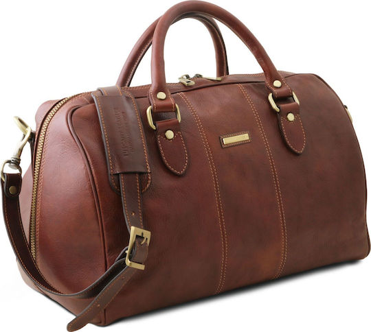 Tuscany Leather Lisbona Small Σακ Βουαγιάζ Σκούρο από Δέρμα M49εκ.