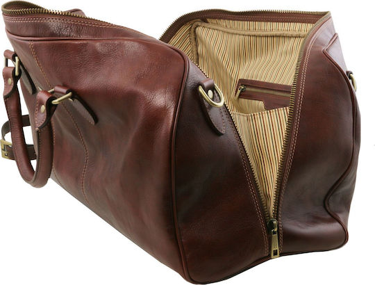 Tuscany Leather Lisbona Small Σακ Βουαγιάζ Σκούρο από Δέρμα M49εκ.