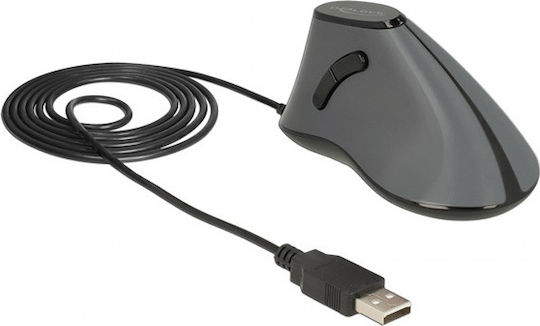 DeLock 12527 Wired Ergonomic Vertical Mouse Gray