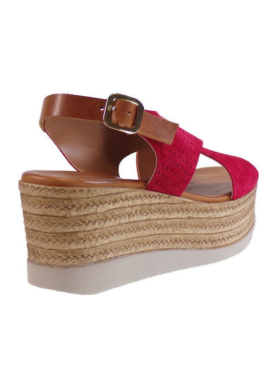 64420 Women's Suede Platform Shoes Red