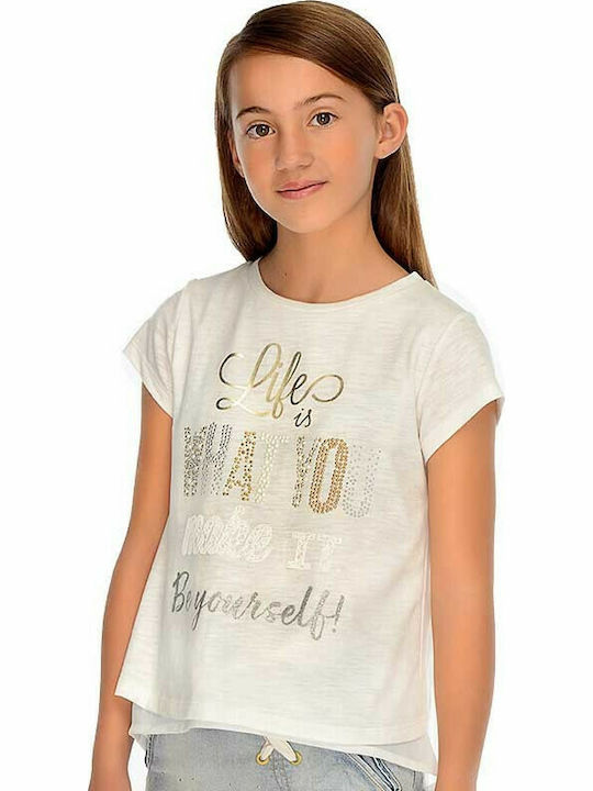 Mayoral Kids Blouse Short Sleeve Beige