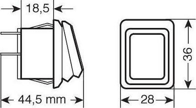 Lampa Rocker Comutator On/Off Auto Comutator cu led impermeabil 12V-24V Universal Albastru