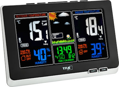 TFA Spring 35.1129.01 Drahtlos Wetterstation Digital Tischplatte / Wandmontiert Schwarz