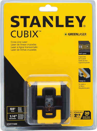 Stanley Cubix Αυτορυθμιζόμενο Γραμμικό Αλφάδι Laser Πράσινης Δέσμης με Εύρος Εργασίας 16m