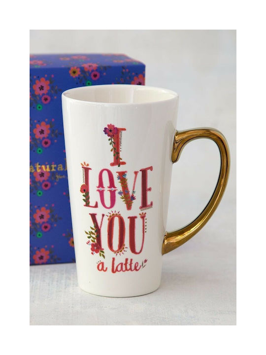 Natural Life I Love You A Latte Cană Ceramică Albă 52811 1buc