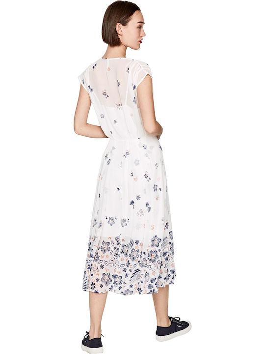 Pepe Jeans Candela Summer Midi Dress White